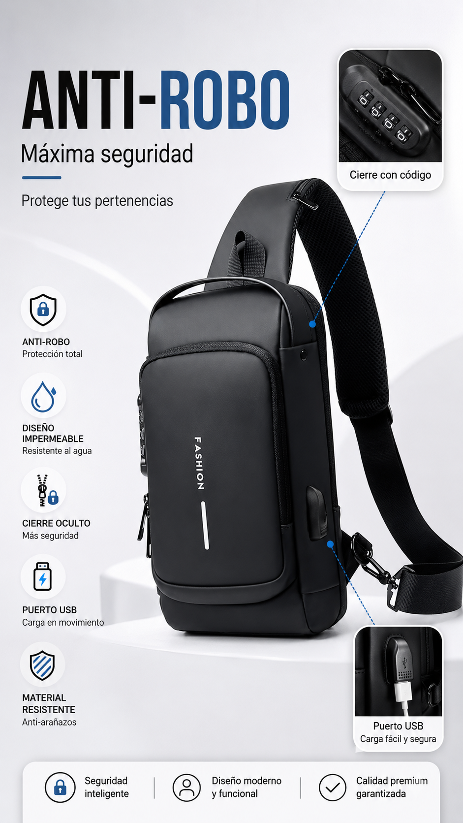 Mochila Inteligente Antirrobo para Viajes – Trepoli™